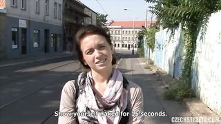 Trimmed pussy Czech chick riding a stranger's hard cock