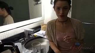A skinny girlfriend banged in arousing POV sex clip