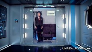 Man makes a POV video and fucks a sexy stewardess inside pussy by huge cock