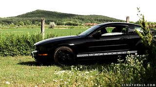 Nude girl moans when the dick starts hitting her ass