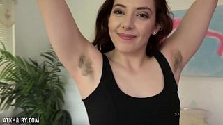 Ember Stone with sexy body mastirbates her shaved pussy by fingers