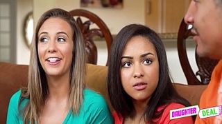 Nicole Bexley and Layla London made a group sex with two mature men