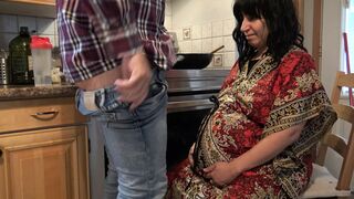 Pregnant stepmother cheating with stepson while husband is at work