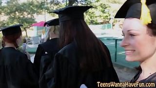 Student girls make a passionate threesome sex in the bedroom