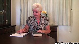 Masturbating grandma learns how to love her body with a powerful dildo