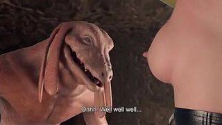 The monster fucked a sexy babe inside a tight anal in the hentai cartoon