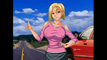 Monster Tits Cartoon - Playing in the car with a blonde with massive tits in this video game