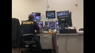 Black security officer found a curvy blonde stealing from the shop